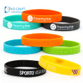 Promotional gift custom logo color filled cheap silicone wristband bracelet